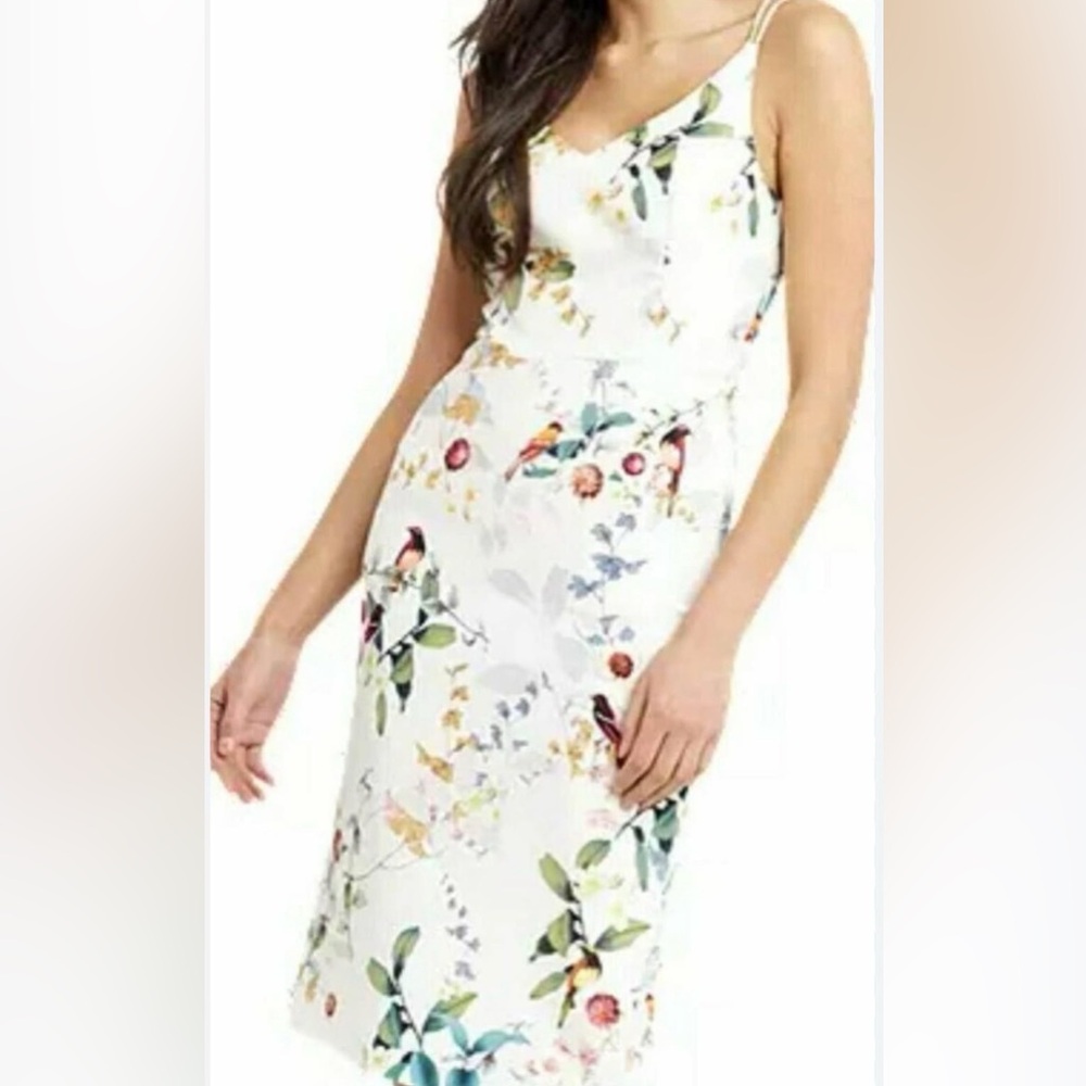 Oasis White Floral Midi Dress